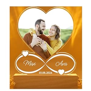 Unique Gifts for Boyfriend – Customized LED Picture Frame – Gift for Anniversary Christmas Wedding or Birthday/Cute Gifts for Girlfriend – personalized Couple Gifts