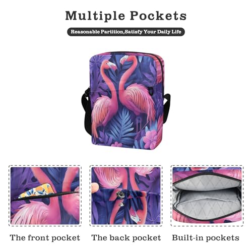 messenger bags for women Small Crossbody Bags For Women Women's Purse Adjustable Strap for Outdoor Daily Outdoor Daily- Pink Flamingos2