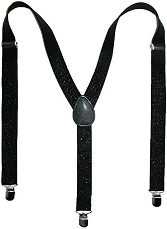 CTM Women's Elastic Glitter Clip-End Suspenders - Image 5