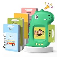 Talking Flash Cards for Toddler Toys for 2 3 4 5 6 Year Old Baby Boys French Learning Resources Sensory Toys for Autism Educational Montessori Toys with 224 Words Interactive Gifts For Kids Age 2-6