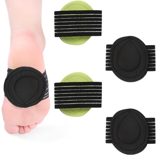 COYUN 2 paia di supporti per arco plantare imbottitura a compressione, fascia elastica per fascite plantare, cedimento dell'arco, speroni calcaneari, unisex