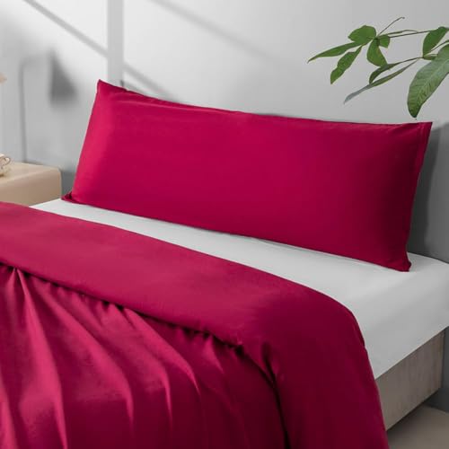 Image of Body Pillow Pillowcase with Zipper 1 piece,Wine Red,20 inchx54 inch