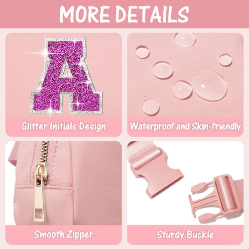 Image of 6-12 Year Old Girl Gifts: Personalized Birthday Gift for Her Sister or Daughter, Initial Crossbody Bag Fanny Pack Purse, Trendy Preppy Style (Light Pink-A)