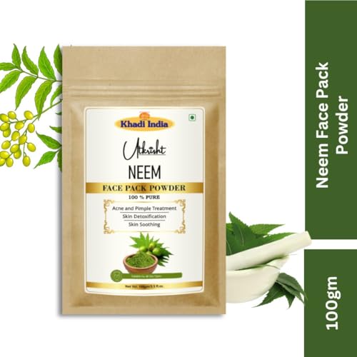 Image of Khadi Neem Face Pack Powder 100g | Natural & Herbal | For Acne, Pimple & Glowing Skin | Skin Detox & Soothing | Removes Dirt & Impurities | Ayurvedic Face Pack for Men Women