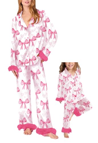Awoscut Mommy and Me Mother' Day Feather Pajamas Sets...