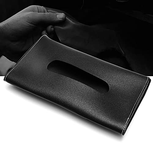 Sun Visor Tissue Holder for Car, Disposable Masks Holder,Car Accessories for Man and Women,Car Tissue Box,PU Napkin Holder for Truck, Auto, SUV (Black)