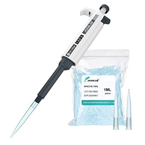 Joanlab Micropipette 100-1000Ul Manual Adjustable Single Channel Pipettes High Accurate Lab Pipettors With 200Pcs Pipette Tips #TOP21