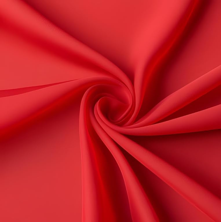 New Star Fabrics Chiffon Fabric, Continuous 60" Wide (30ft) Sheer Material, 100% Soft Polyester, Ideal for Wedding, Party, Event Decor, Draping, and Dresses (Red, 10 Yards)