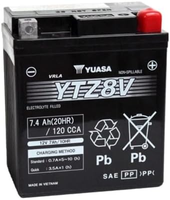 Yuasa YUAM728ZV YTZ8V Factory Activated YTZ High Performance AGM ...
