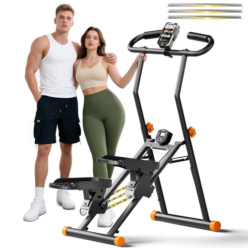 Stair Stepper for Home Gym, 2025 Upgrade Stair Climber w/ 3-Level Resistance & Height, Non-Slip Pedals, Digital Tracker & Phone Holder Home Exercise Machine for Women Men, Black