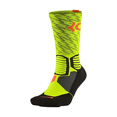 Nike KD Hyper Elite Crew Basketball Socks-Volt/Black-Small