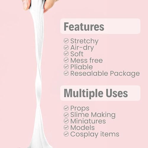 bohs white modeling foam clay lite - 500 grams squishysoft air dry -for flower mirrorcosplayfake bake slime supplies- 11 lbs