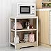 Rangement de Cuisine Moderne Multi-Couche en Bois Massif Support de Four à Micro-Ondes Cour autoportante pour Cuisine et Salon