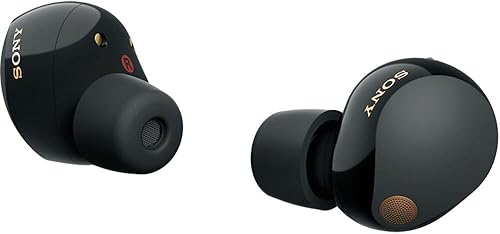 Miniatura 5 de Sony WF-1000XM5 - Auriculares verdaderamente inalámbricos con cancelación de ruido en la industria (negro) con funda de silicona (rojo), puntas de