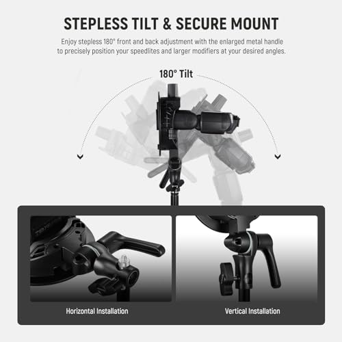 Image of NEEWER S Type Bracket Holder with Bowens Mount for Round Square Head Flash Speedlite Compatible with Godox AD200Pro V1 NEEWER Z2 Z1 Z760 NW760 NW700 TT560 Q3, Large Handle, Umbrella Mount, CRB1