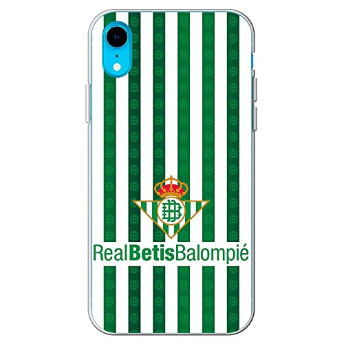 Movilshop Funda para [ iPhone XR ] Real Betis Balompié [Escudo Clásico Degradado] Licencia Oficial de Silicona Flexible Transparente Carcasa...