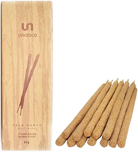 Palo Santo Incense Sticks | 12 Hand Rolled Palo Santo Resin Incense Sticks Large 9.8" | for Healing, Meditating, and Whole-Body Stress Relief & Support |100% Wild Natural from Ecuador