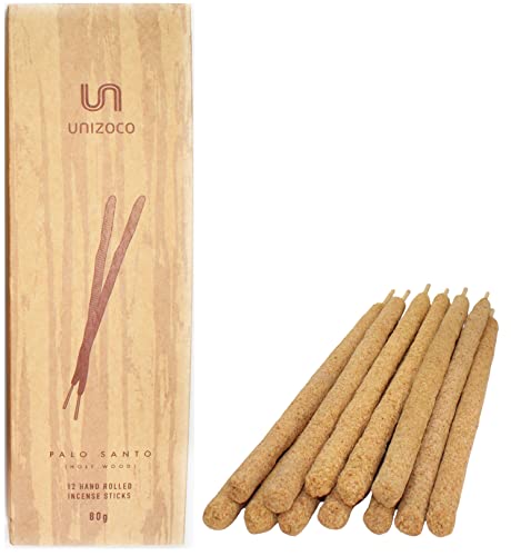 Palo Santo Incense Sticks | 12 Hand Rolled Palo Santo Resin Incense Sticks Large 9.8" | For Healing, Meditating, And Whole-Body Stress Relief & Support |100% Wild Natural From Ecuador #TOP22