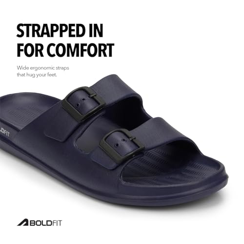 Image of Boldfit Sliders for Man, Eva Foam Men Sliders Slippers, One-Piece Comfort Men Slides with Shock-Absorbing, Soft Cushioning, Water-Resistant & Odor-Free for Beach, Travel, Everyday Wear Flip Flops