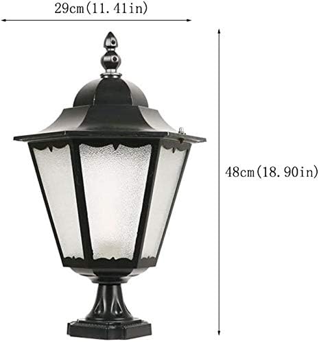 CSSYKV Garden Lamp Outdoor Column Head Lamp Waterdichte Deur Lamp Road Pillar Straatlantaren Pond Column Lamp Outer Column Lamp met doorzichtige glazen Courtyard Gate Street Lamp photo 3