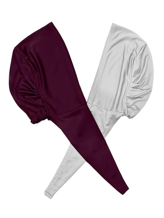 Image of Mehar Women's Hair Ponytail Cap Set of 2 | Soft Stretchable Polyester Hijab Inner Cap | Adjustable Tie-Back | Scarf & Helmet Inner | One Size Fits All