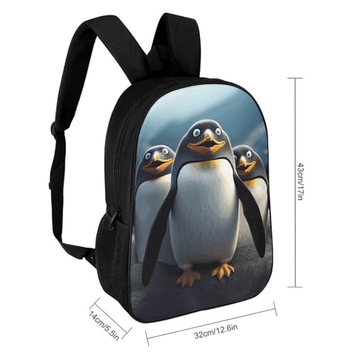 Funny Penguins Backpack for Men Women, Heavy Duty Backpack Large Capacity, Durable Lightweight Travel Daypack2