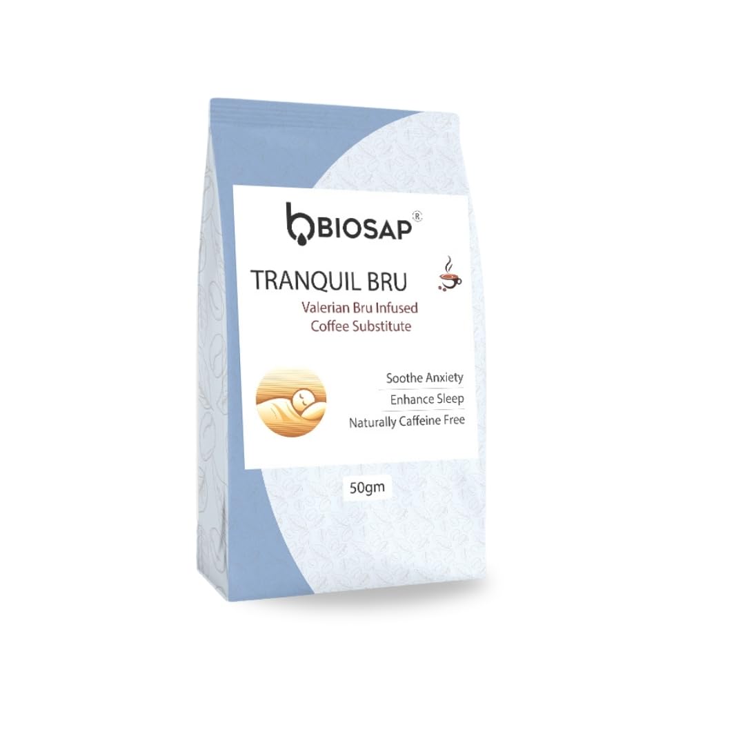 Biosap Coffee Substitute Tranquil Bru Valerian | Caffeine Free Herbal Coffee Alternative | 50 Grams | Calming Evening Blend | Smooth Relaxation Cup-image-19