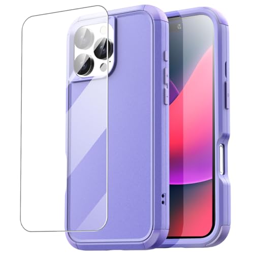 AICase for iPhone 16 Pro Case with Glass Protector,3-Layer Heavy Duty Pocket-Friendly Rugged Durable Military Grade Protection Shockproof/Drop Proof/Dust Proof Protective iPhone 16 Pro Cover 6.3"_1