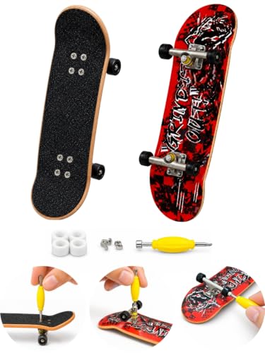 Image of CLA6 Fingerboard Kit | Complimentary Tool, Extra Wheels and Screws | Durable ABS Deck for Rough Use | Safe Sandpaper Grip Tape | Lightweight Non-Bearing Wheels |
