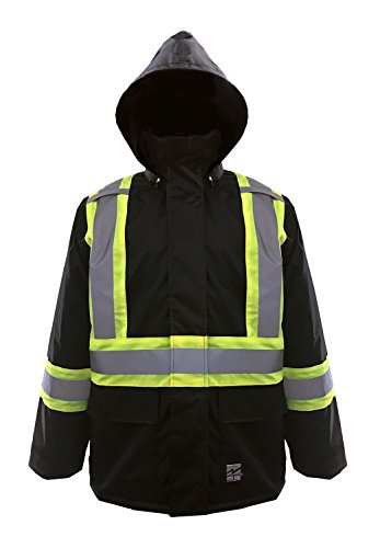 Viking Open Road 150 Denier Trilobal Rip-Stop Hi-Vis Safety Rain Jacket with 2