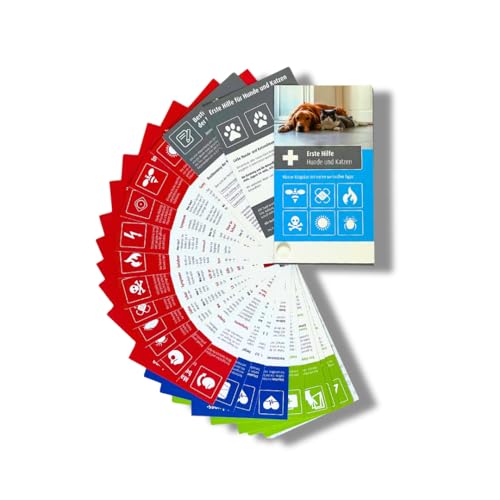 Der Erste-Hilfe-Fächer für Hunde und Katzen | Der Notfall-Helfer im Taschenformat | | Kompakte Hilfe für unterwegs | Hund Ausstattung | Erste Hilfe Hund & Katze | Erstausstattung Hund