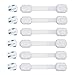 Cutesafety Child Proof Safety Locks - Baby Proofing Cabinet Lock with 6 Extra 3M Adhesives - Adjustable White Strap Latches to Cabinets,Drawers,Cupboard,Oven,Fridge,Closet Seat,Door,Window - No Drill