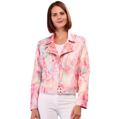 Lena Gabrielle Women’s Faux Leather Shiny Metallic Moto Jacket