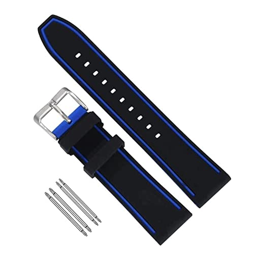 Pulseiras de relógio Pulseiras de silicone compatíveis com fivela de pino de dois tons substituição