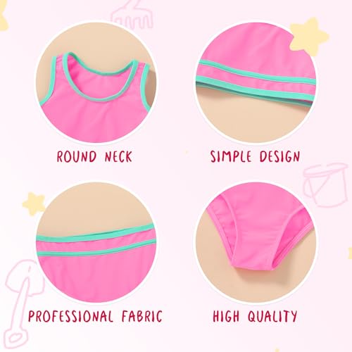 YOUNGER TREE Girls Swimsuit Sleeveless Tankini 2 Piece Bikini Sets Beach Sport Bathing Suit for Toddler Kids Girl4