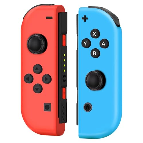 Generico Controller Switch Wireless Compatibile con Switch/OLED/Lite, Controller L/R di sostituzione per Switch Support Wake-up e 6-Axis Gyro-Red＆Blue