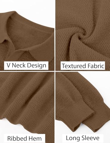 Image of DENIMHOLIC Men's Cotton Knitted Full Sleeve Collar Polo Sweater for Men, Pullover Sweaters for Men Winter,