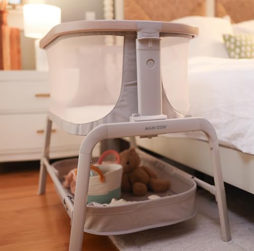 Maxi-Cosi Iora Baby Bassinets Bedside Sleeper, Portable Bassinet, Infant Bedside Sleeper Crib, Height Adjustable, Breathable Mesh, Large Storage Basket, Classic Graphite - image 6