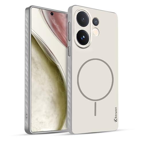 Image of KARWAN Slim Shockproof Back Case Cover Compatible with Vivo V60,Dual Layer Armor Protection with Matt Finish, Heavy Duty Cover with Magnetic MagEase Wireless Charging (Grey)
