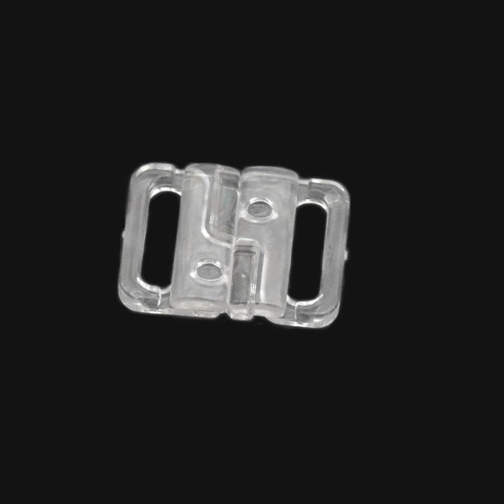 Fujiyuan Clear 5 Pairs 14Mm Plastic Bikini Clips Fixed Snap Hook Bra Strap Fastener Buckle Swimwear Clasps