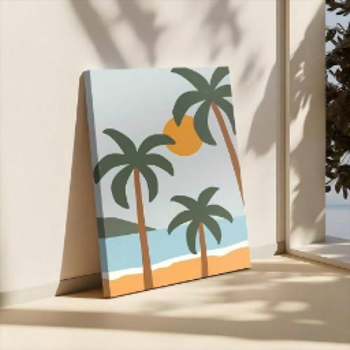 Affiche hawaïenne palmier déco murale chambre moderne 30x45cm