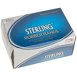 Alliance Rubber 24645 Sterling Rubber Bands Size #64, 1 lb Box Contains Approx. 425 Bands (3 1/2 x 1/4-Inches, Natural Crepe)