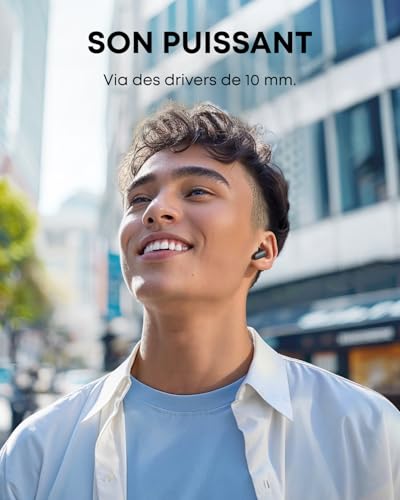 Soundcore Ecouteurs Bluetooth sans Fil P30i by Anker, Écouteurs sans Fil Reduction de Bruit Forte et Intelligente, Basses Puissantes, 45H d'autonomie, Étui 2-en-1 et Support pour téléphone, IP54