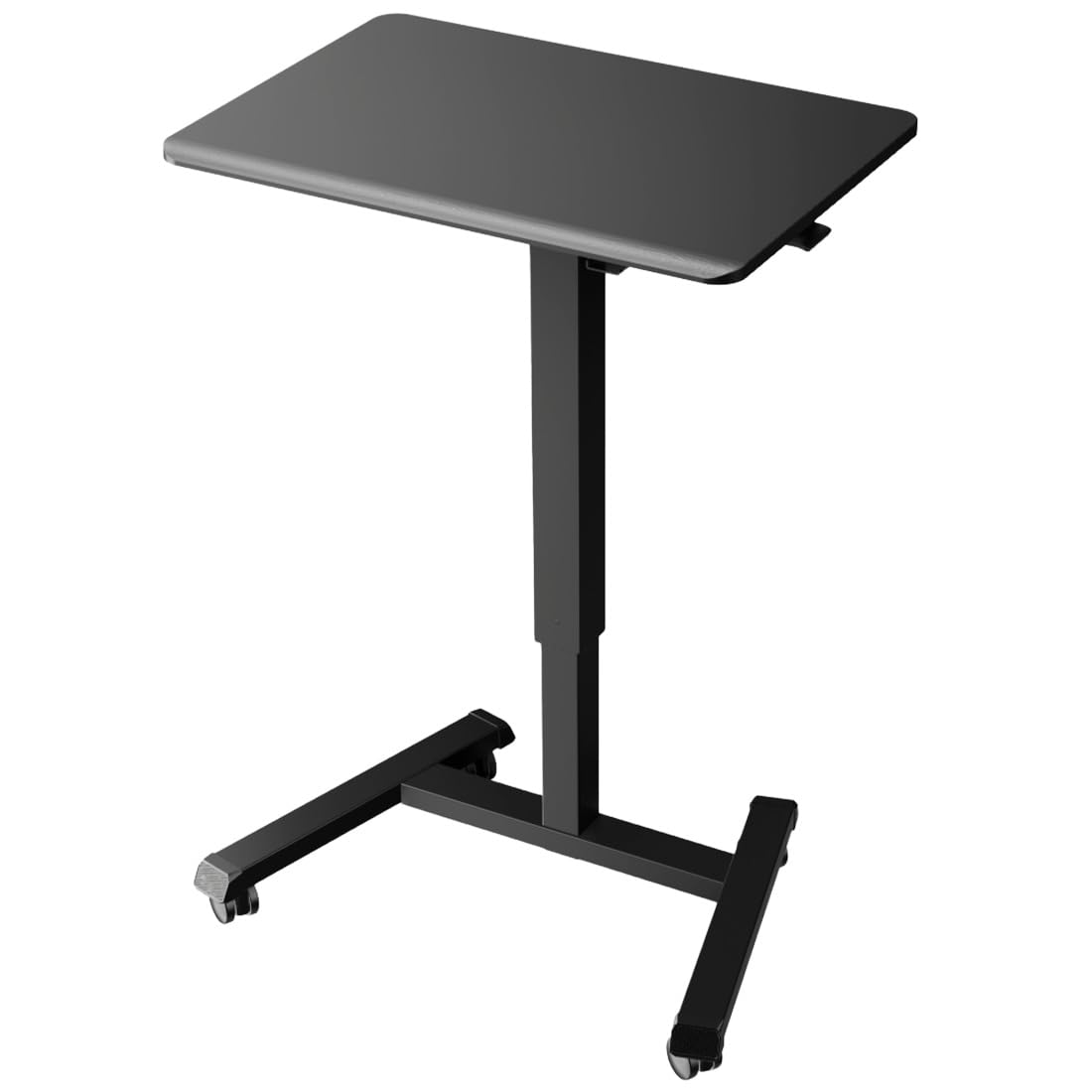 Stehpult Höhenverstellbar Tisch mit 4 Rollen, Steh-Sitz Schreibtisch | Mobiler Laptoptisch für Couch, Überbett-Tisch, Büro & Zuhause, Belastbar bis 14 kg, Schwarz, 65×45 cm