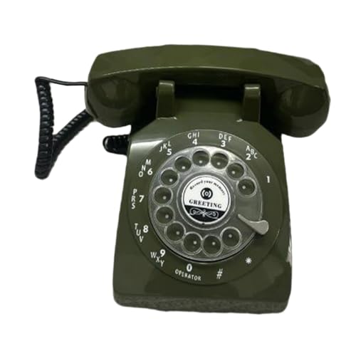 Teléfono retro giratorio grabador para bodas verde miniatura 6