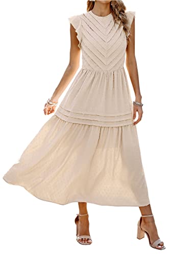 ASOMI Damen Kleid Elegant Sommerkleid Einzigartig Kappenärmel...