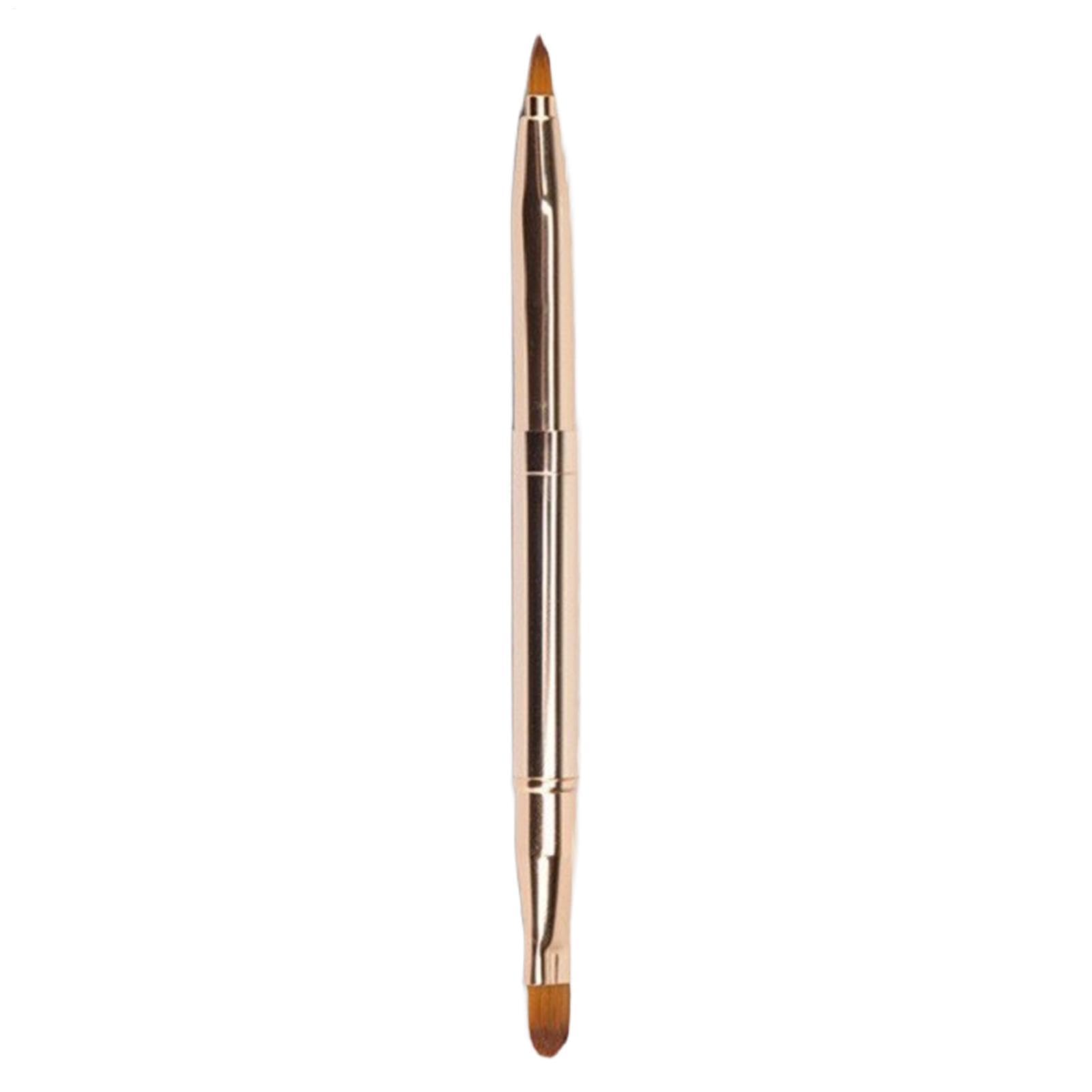 Pennello per labbra a doppia estremità, applicatore retrattile per trucco, labbra e rossetto, strumento di miscelazione con tappo per lucida, ombretto, pennello cosmetico multiuso per kit