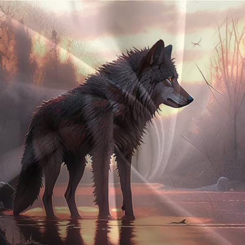 Housse de couette loup en microfibre de qualité supérieure 3D