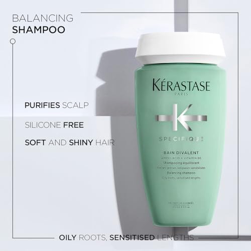 Image of Kerastase Specifique Divalent Balancing Shampoo 250ml | Clarifying Shampoo for Oily Scalp & Dry Hair Lengths | Enriched with Amino Acid and Vitamin B6
