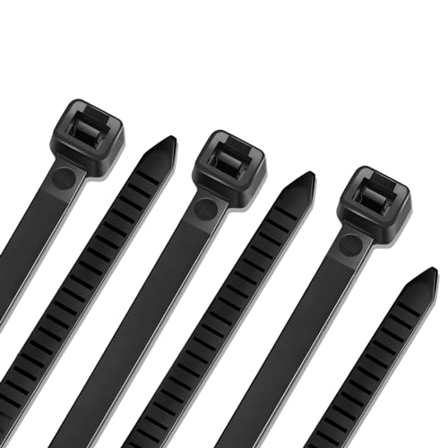 CANAANIN 8 Inch Zip Ties Black Cable Ties 4x200 200 PCS Zipties Heavy Duty Multi-Purpose Self-Locking Anti - UV Nylon Cable Cord Zipties Wire Ties for Home Office Garden (8" 4x200 Black)